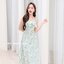 Love in a mist Maxi dress – ลายสีน้ำโทนสีเขียว [Made by Pastel Time]