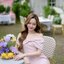 Charming Off-Shoulder Midi Dress : สีชมพู [Made by Pastel Time]