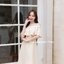 Rory open shoulder dress : สีครีม