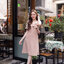 Esme Ruffle Dress : เดรสเว้าไหล่สีโอวัลติน