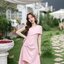 Claudia Asymmetric Dress : สีโอรส [Made by Pastel Time]