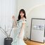 Nella Ruffle Shoulder Dress - สีเขียวมิ้นท์