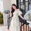Pastel Puff Sleeve Dress เดรสเปิดไหล่แขนพอง : สีเขียว