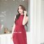 Milly Back Bow Dress : สีแดงเลือดหมู