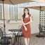 Maggie Double Bow Dress : สีส้มอิฐ [Made by Pastel Time]