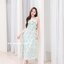Love in a mist Maxi dress – ลายสีน้ำโทนสีเขียว [Made by Pastel Time]