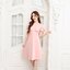 Feisty Flare Dress เดรสอกจีบเดรปแขนกลีบบัว : สีชมพู