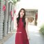 Milly Back Bow Dress : สีแดงเลือดหมู