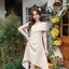 Claudia Asymmetric Dress : สีเบจ [Made by Pastel Time]