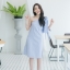 Striped One Shoulder Bow Dress