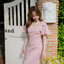 Bellette Bow Shoulder Dress : สีชมพู