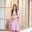 Aubrey Midi Dress : สีชมพูกลีบบัว [Made by Pastel Time]
