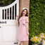 Esme Ruffle Dress : เดรสเว้าไหล่สีชมพู