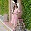 Sassy Midi Dress : Sunset Blushed Marble สีส้มพาสเทล