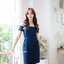 Milada Open Shoulder Dress – สีกรม