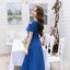 Claudia Asymmetric Dress : สีน้ำเงิน [Made by Pastel Time]