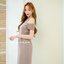 Milada Open Shoulder Dress – สีโอวัลติน