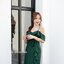 Kathy Off Shoulder Dress - สีเขียวเข้ม **มีแต่S**