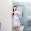 Sassy Midi Dress : Violet Candy โทนสีชมพู-ฟ้า-ม่วง