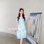 Sassy Marble Midi Dress : Vivid Blue โทนฟ้าสดใส