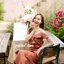 Nella Ruffle Shoulder Dress - สีน้ำตาลอมส้ม
