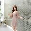 Kessie Chiffon Sleeve Dress – สีโอวัลติน**มีแต่XL**