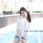 White Line Open shoulder Knitting Top