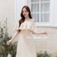 Rory open shoulder dress : สีครีม
