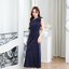 Julia one shoulder maxi dress: สีกรม