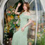 Fay Off-Shoulder Maxi Dress – Pastel Green สีเขียว