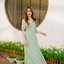 Fay Off-Shoulder Maxi Dress – Pastel Green สีเขียว