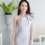 Glamour One Shoulder Maxi Dress : Silver เดรสยาวสีเงิน