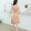 **เหลือแต่ M** Silvia Drapery Satin Dress : สีน้ำตาลทอง