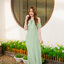 Fay Off-Shoulder Maxi Dress – Pastel Green สีเขียว