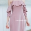 Avalon Off Sholder Dress – สีชมพู