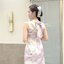 Milly Bow Dress : Pink Candy โทนสีชมพู-ขาว-เทา