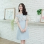 Freesia Off-shoulder Dress สีฟ้า [Made by Pastel Time]