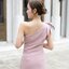 Stacey one-shoulder dress : สีชมพู [Made by Pastel Time]