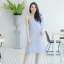Striped One Shoulder Bow Dress