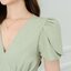 Feisty Flare Dress เดรสอกจีบเดรปแขนกลีบบัว : สีเขียวมัทฉะ