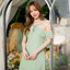 Fay Off-Shoulder Maxi Dress – Pastel Green สีเขียว