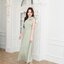 Julia one shoulder maxi dress: สีเขียวมัทฉะ
