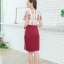 Loretta Lace Dress : สีแดงเลือดหมู