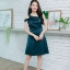 Riya Twist Dress : สีเขียวปีกแมลงทับ [Made by Pastel Time]