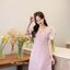 Eve - 3D Floret Midi Dress : สีชมพู [Made by Pastel Time]