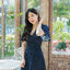 Beaute Polka Dot Dress – สีกรมจุดขาว
