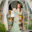 Fay Off-Shoulder Maxi Dress – Pastel Green สีเขียว