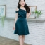 Riya Twist Dress : สีเขียวปีกแมลงทับ [Made by Pastel Time]