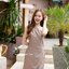 Myra one shoulder dress – สีโอวัลติน [Made by Pastel Time]