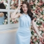 Cadence Twist Neck Dress – สีฟ้า